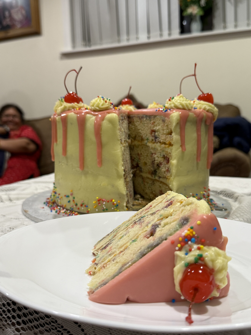 The inside of the cake