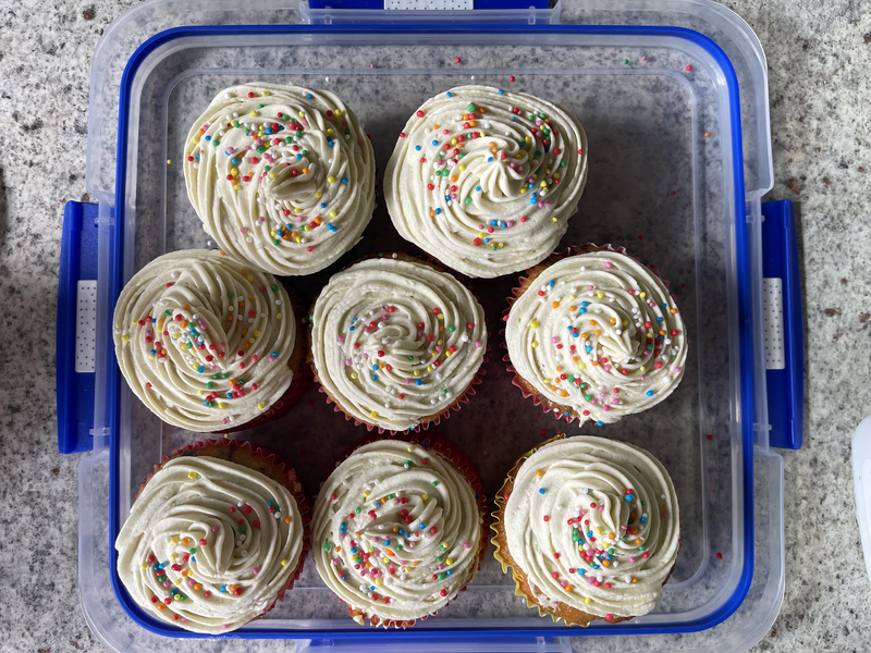 The iced cupcakes