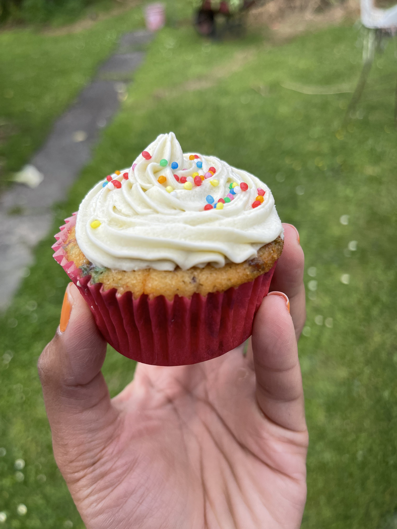 The side of the cupcake