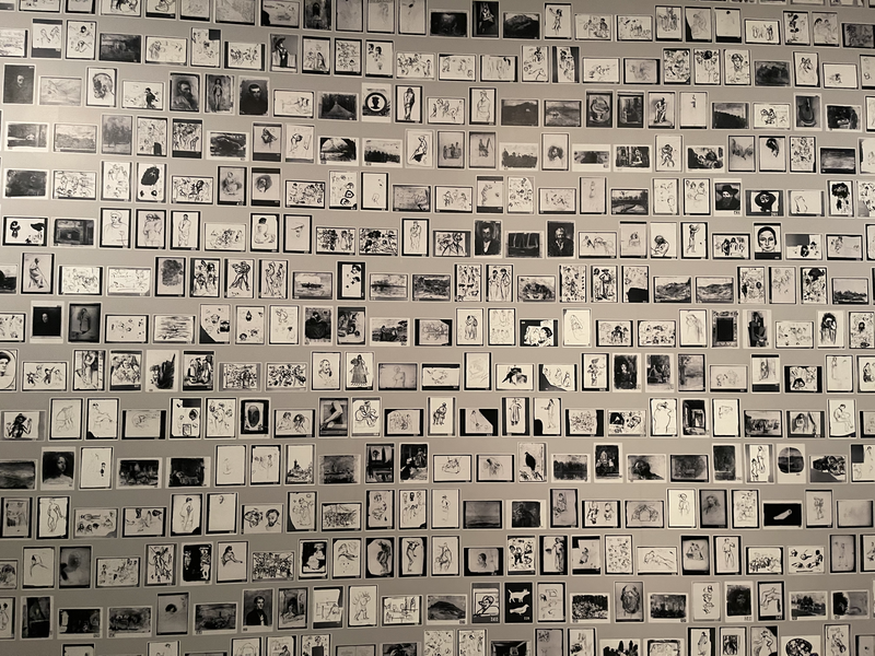 Collage of sketches at the Picasso Museum