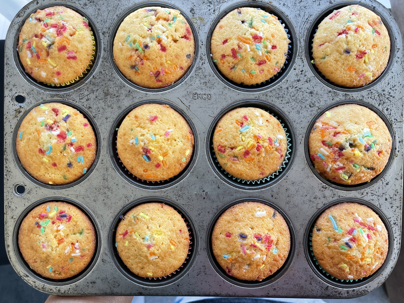 The second batch of cupcakes cooked